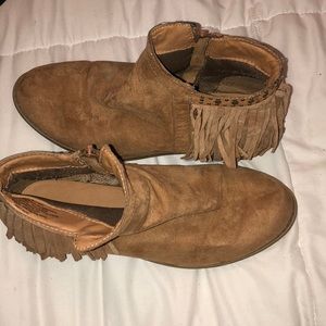 suede fringe ankle boots